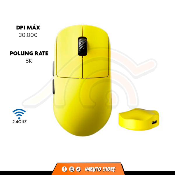 MOUSE SCYROX V8 - AMARILLO - 30.000 DPI - 8K POLLING - INALAMBRICO