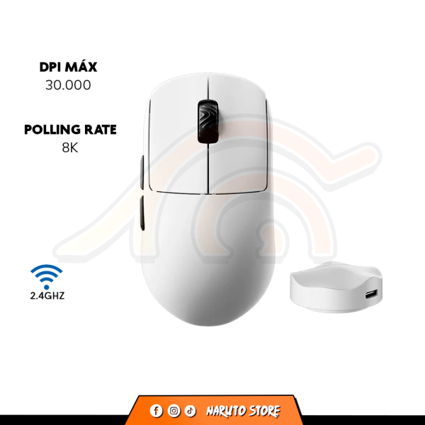 MOUSE SCYROX V8 - BLANCO - 30.000 DPI - 8K POLLING - INALAMBRICO